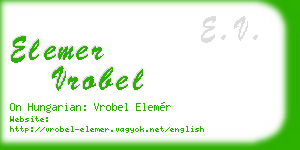 elemer vrobel business card
